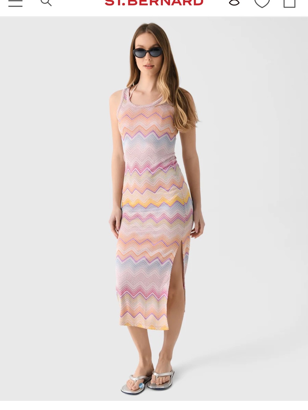 Pink Multicolor Zigzag Knit dress